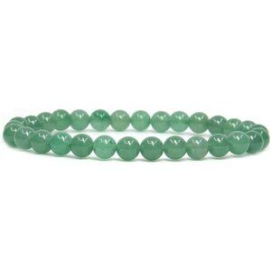 Handmade Gemstone Bracelet 6mm Round Beads Stretch Bracelet Unisex Jewelry Green